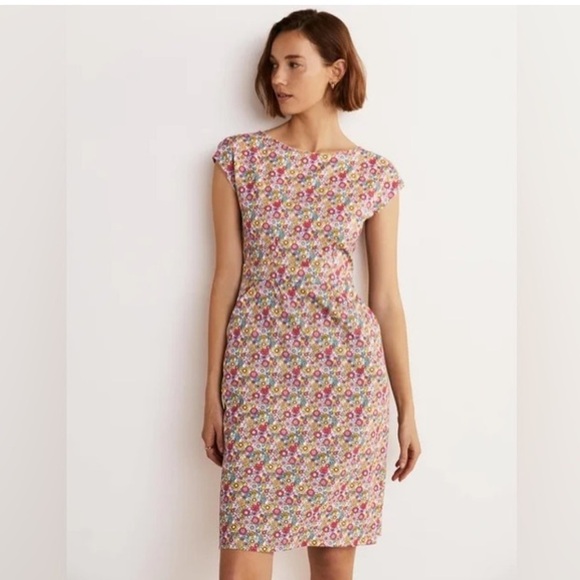 Boden Women’s Size US 14 Sheath Dress Cap Sleeve Florrie Floral  Multi Bloom New - Picture 1 of 8